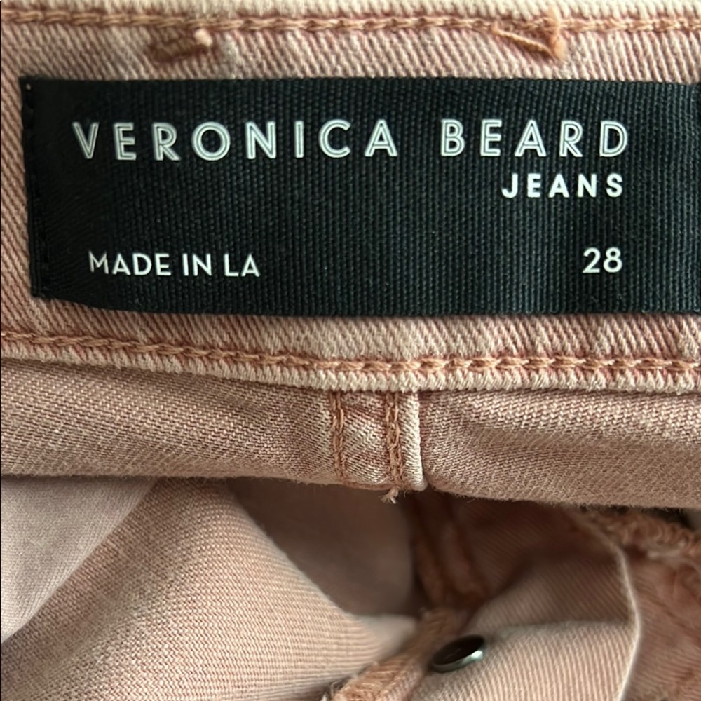 Veronica Beard Pink Straight Leg Jeans high rise. - Picture 6 of 6